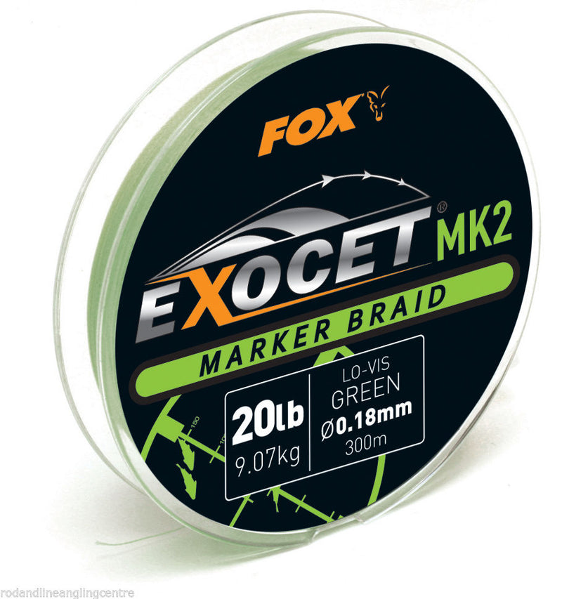 Fox Exocet MK2 Marker Braid 300m 20lb Green