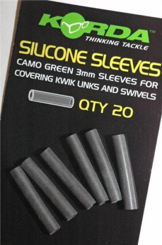 Korda 3mm Silicone Sleeves Pack of 20 Camo Green