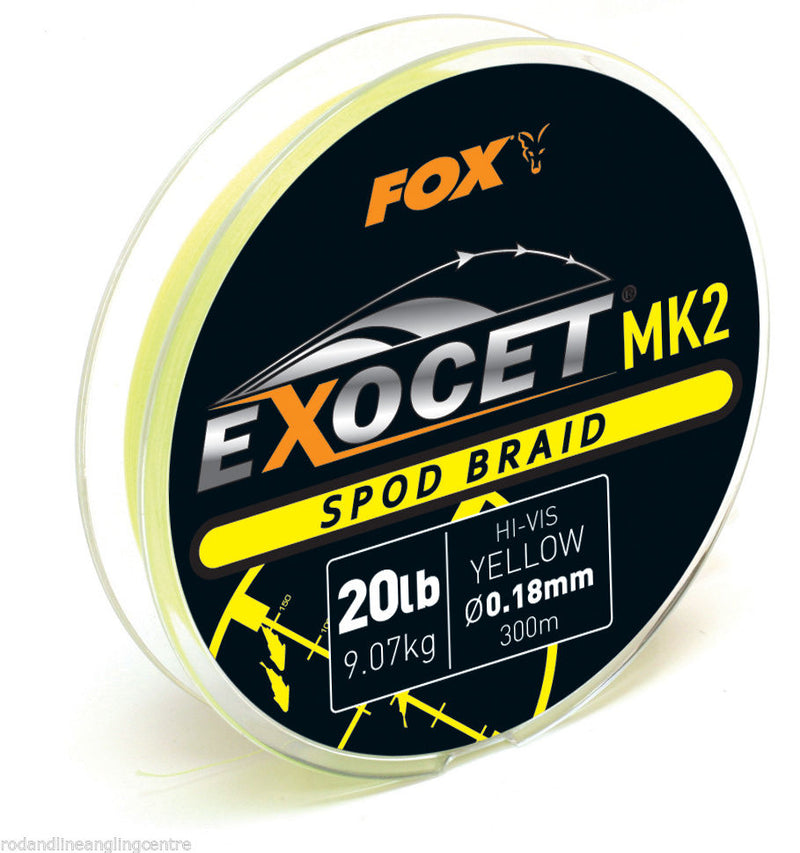 Fox Exocet MK2 Spod Braid 300m 20lb Yellow